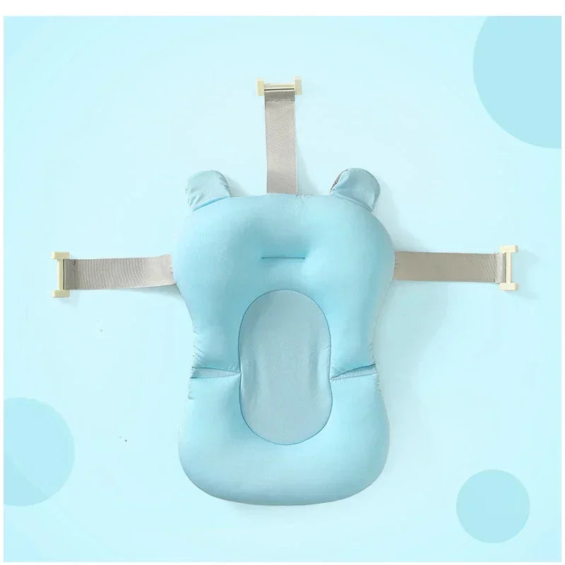 Portable Baby Bathtub Pad Ajustable Bath Tub Shower Cushion Newborn Support Seat Mat Foldable Baby Bath Seat Floating Water Pad
