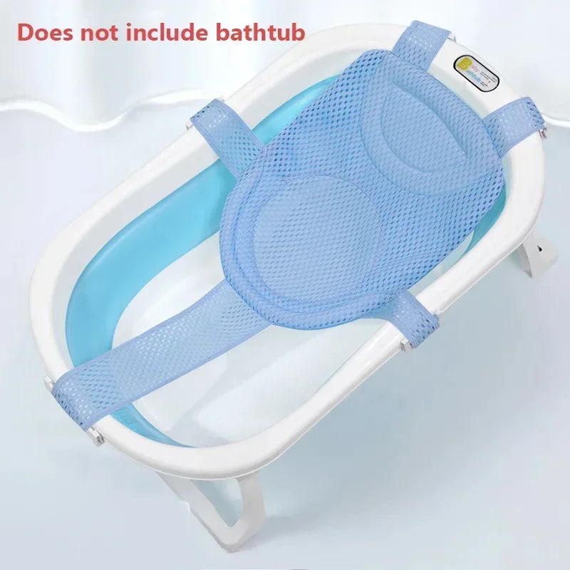 Portable Baby Bathtub Pad Ajustable Bath Tub Shower Cushion Newborn Support Seat Mat Foldable Baby Bath Seat Floating Water Pad