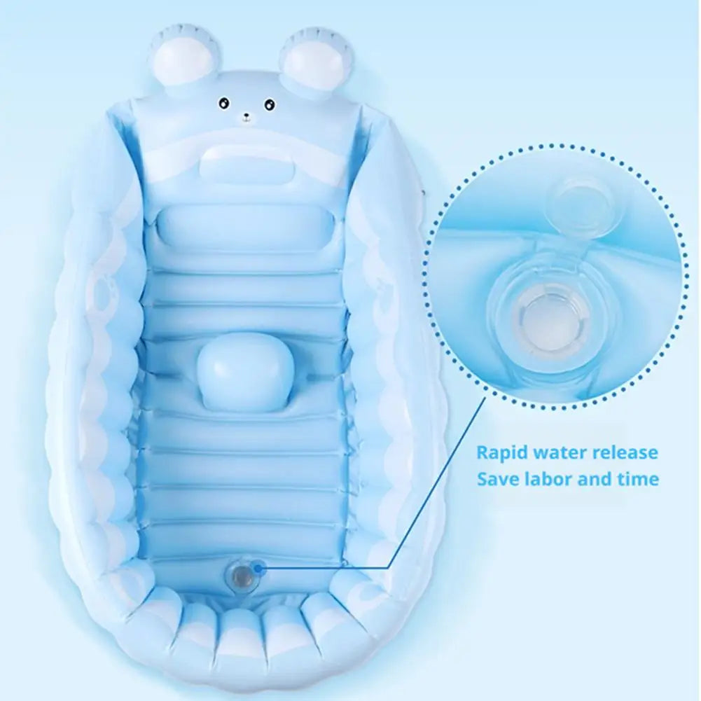 Cute Children Inflatable Bathtub Cartoon Manual Inflatable Baby Bath Indoor Kids Swimming Pool Portable Newborn Shower Products