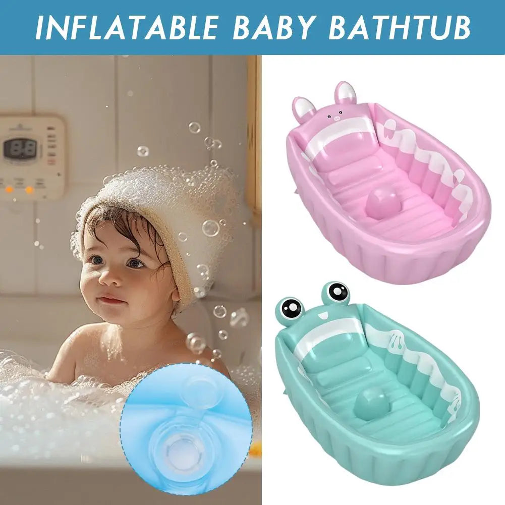 Cute Children Inflatable Bathtub Cartoon Manual Inflatable Baby Bath Indoor Kids Swimming Pool Portable Newborn Shower Products