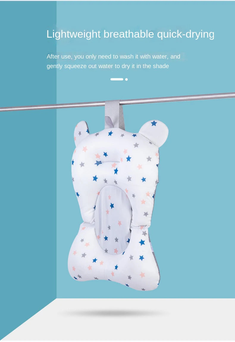 Portable Baby Bathtub Pad Ajustable Bath Tub Shower Cushion Newborn Support Seat Mat Foldable Baby Bath Seat Floating Water Pad