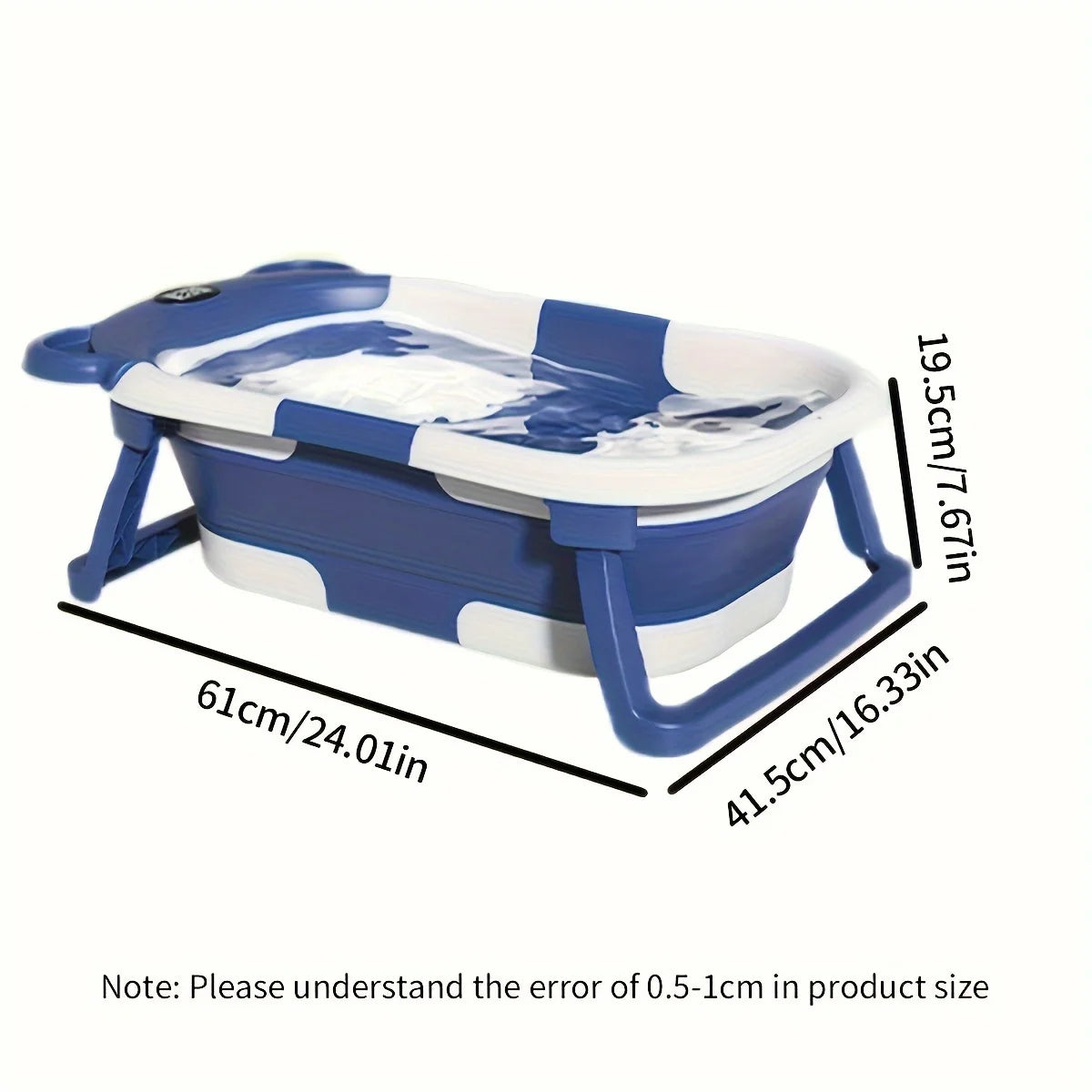 Baby Bathtub for Newborns with Drain Hole, Foldable Toddler Bathtub with Soft Padding, Portable Travel Bathtub