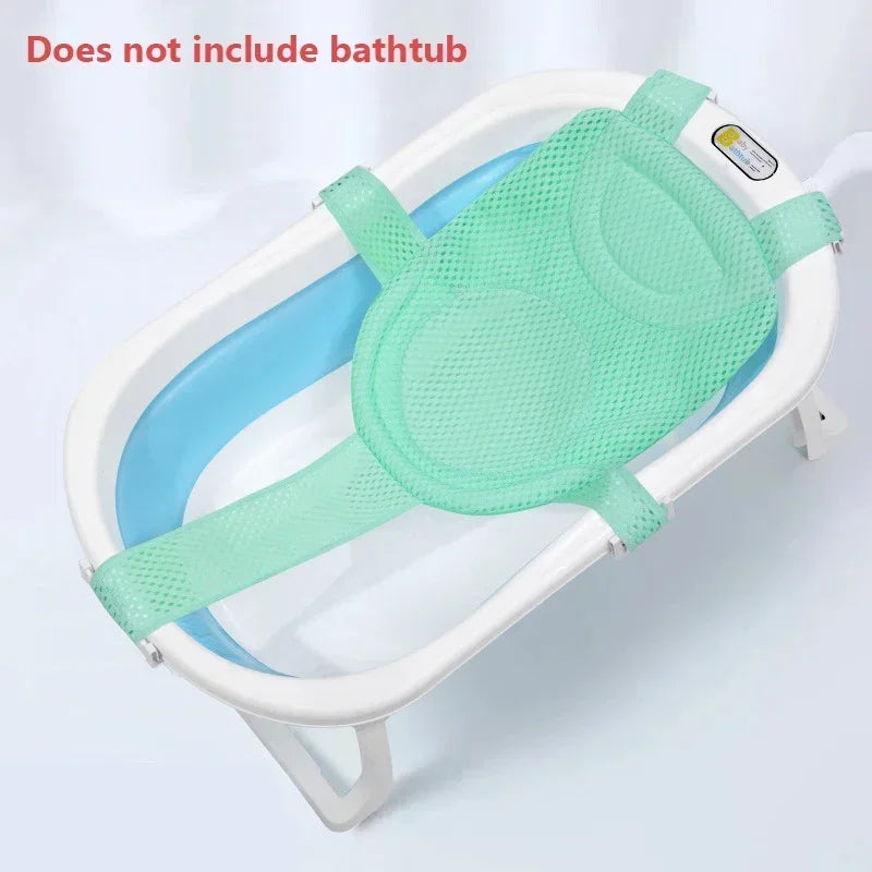 Portable Baby Bathtub Pad Ajustable Bath Tub Shower Cushion Newborn Support Seat Mat Foldable Baby Bath Seat Floating Water Pad