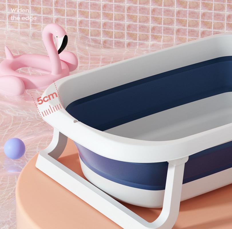 Foldable Baby Bathtub Household Hotel Ajustable Portable Newborn Baby Swimming Tub Anti-Slip Bottom Bath Bucket For Baby Shower