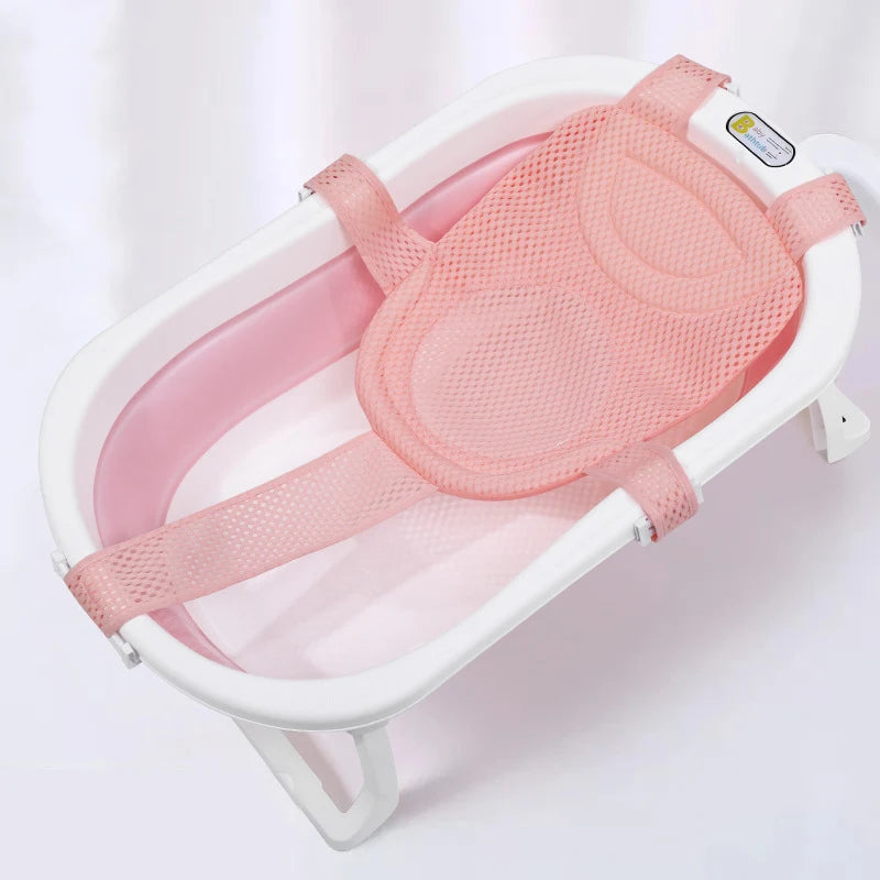 Newborn Adjustable Bathtub Pillow Seat Cushion Cross-shaped Anti-slip Baby Bath Net Mat Children Bathtub Shower Cradle Bed Seat