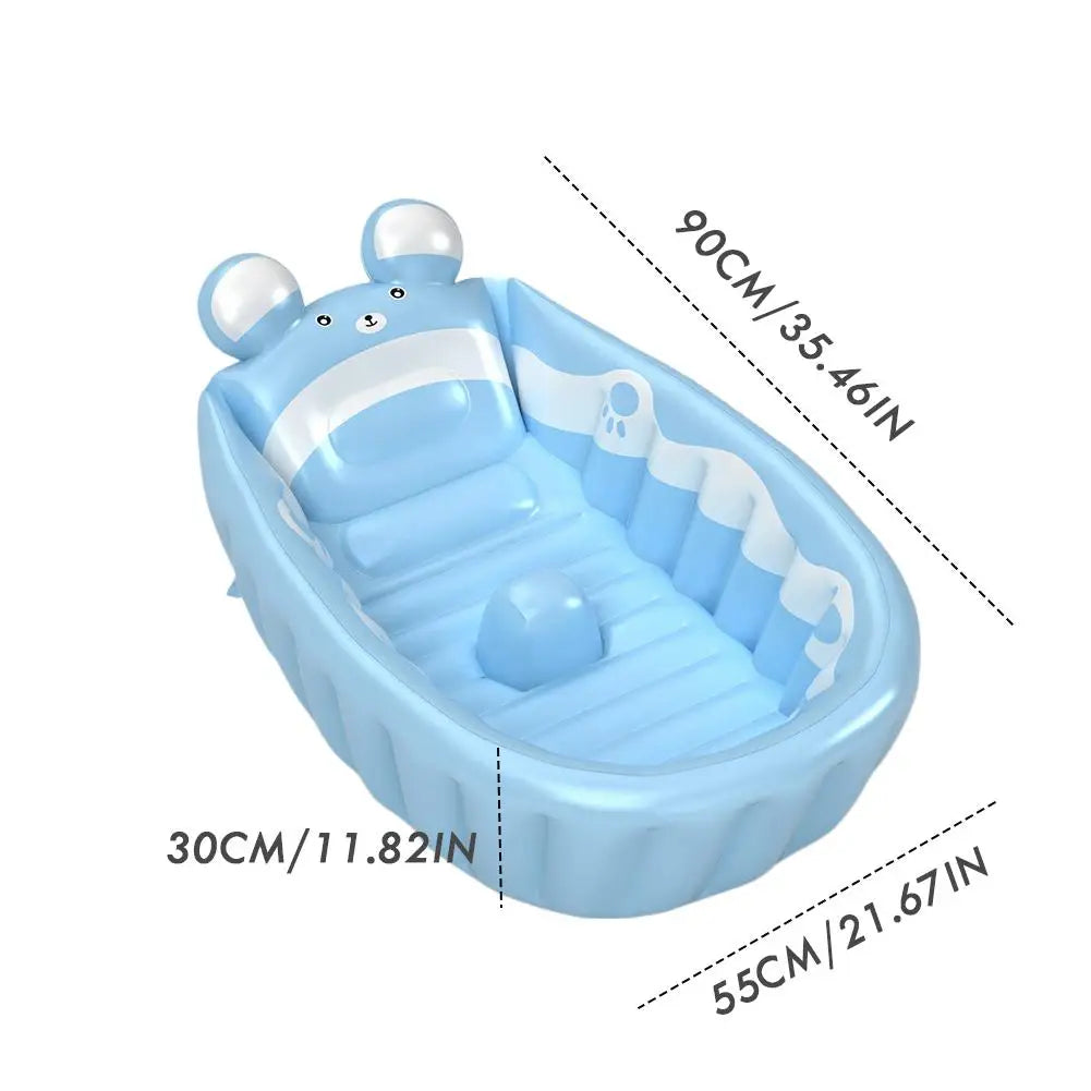 Cute Children Inflatable Bathtub Cartoon Manual Inflatable Baby Bath Indoor Kids Swimming Pool Portable Newborn Shower Products