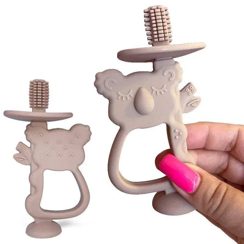 Animal Koala Safe Toddle Teether Chew Toy Teething Ring Infant Baby Silicone Training Toothbrush BPA Free Rodent Baby Accessorie