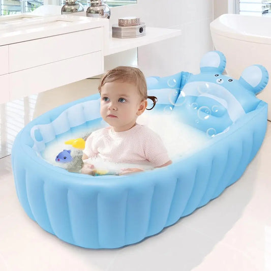 Cute Children Inflatable Bathtub Cartoon Manual Inflatable Baby Bath Indoor Kids Swimming Pool Portable Newborn Shower Products