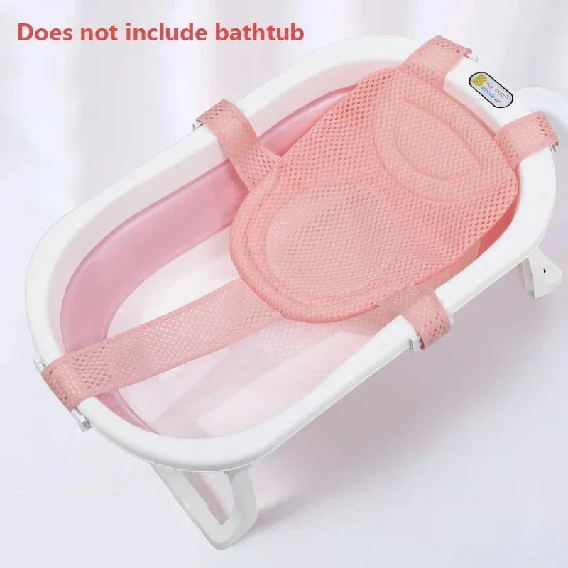 Portable Baby Bathtub Pad Ajustable Bath Tub Shower Cushion Newborn Support Seat Mat Foldable Baby Bath Seat Floating Water Pad