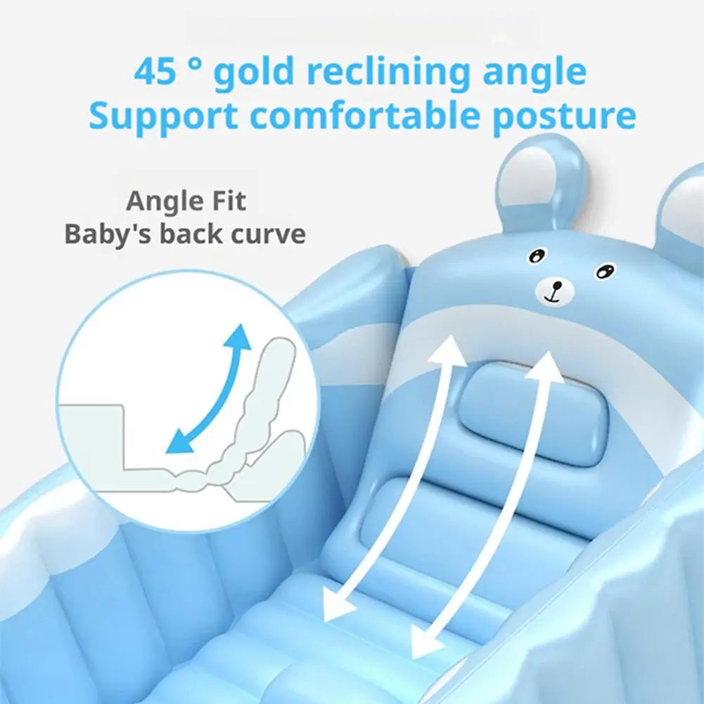 Cute Children Inflatable Bathtub Cartoon Manual Inflatable Baby Bath Indoor Kids Swimming Pool Portable Newborn Shower Products