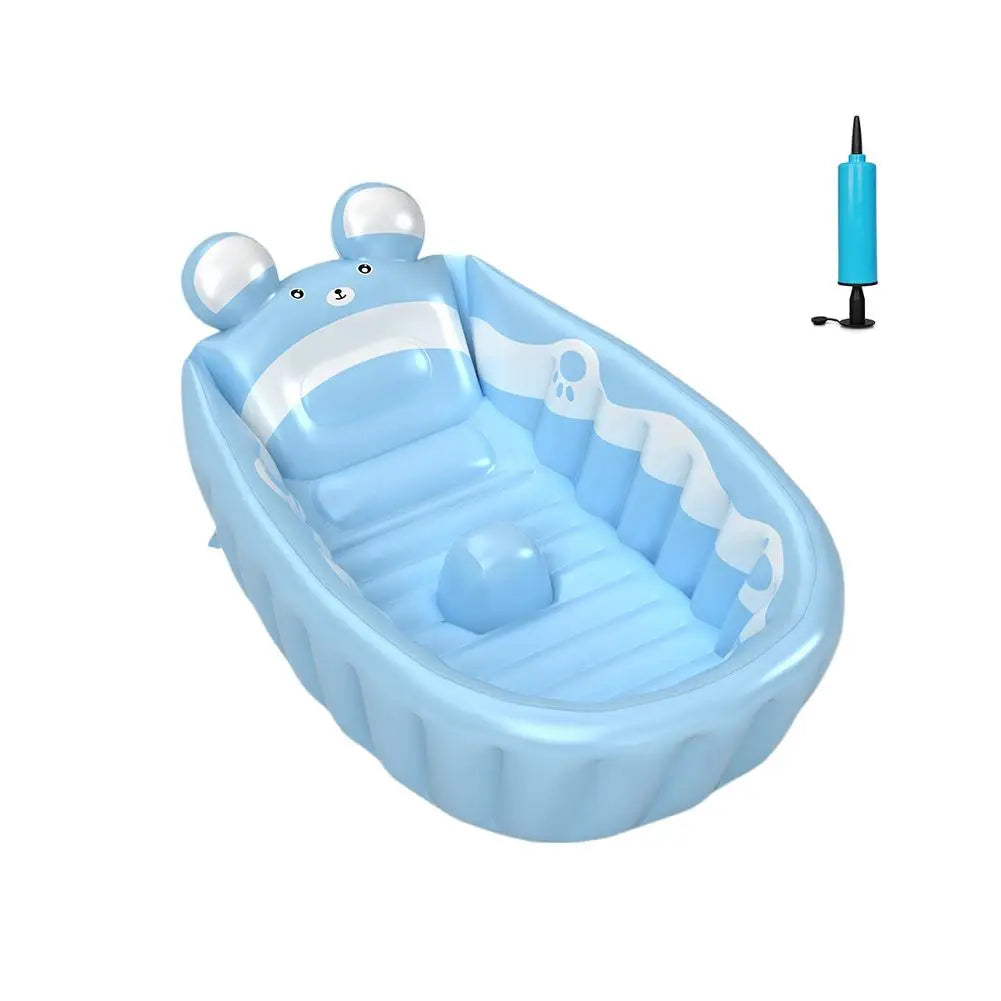 Cute Children Inflatable Bathtub Cartoon Manual Inflatable Baby Bath Indoor Kids Swimming Pool Portable Newborn Shower Products