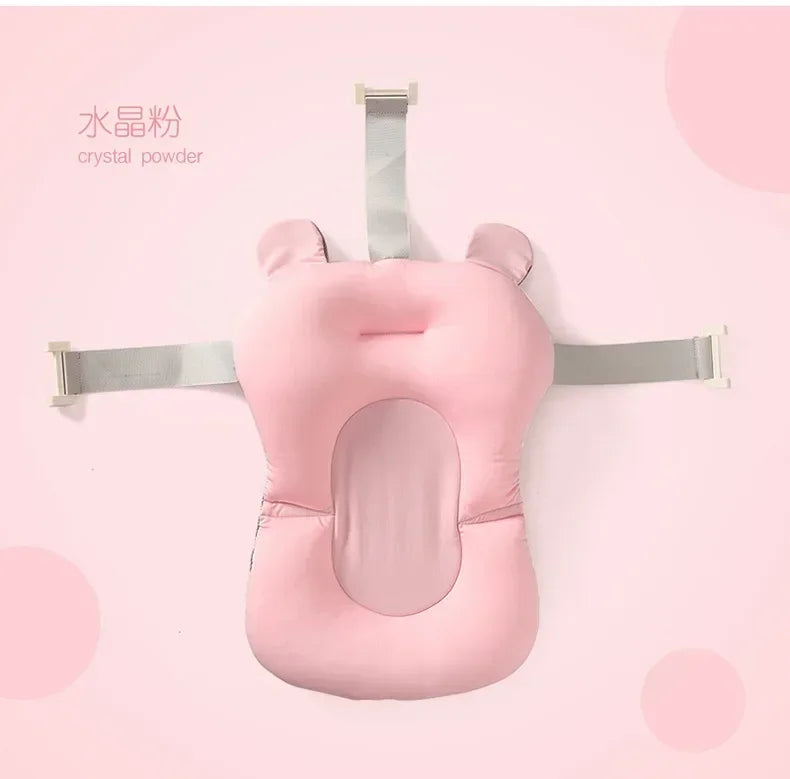 Portable Baby Bathtub Pad Ajustable Bath Tub Shower Cushion Newborn Support Seat Mat Foldable Baby Bath Seat Floating Water Pad