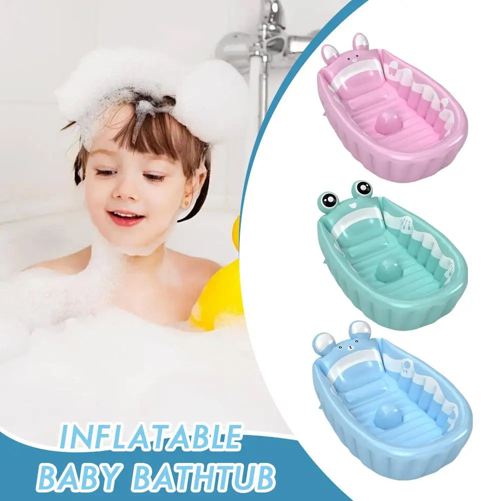 Cute Children Inflatable Bathtub Cartoon Manual Inflatable Baby Bath Indoor Kids Swimming Pool Portable Newborn Shower Products