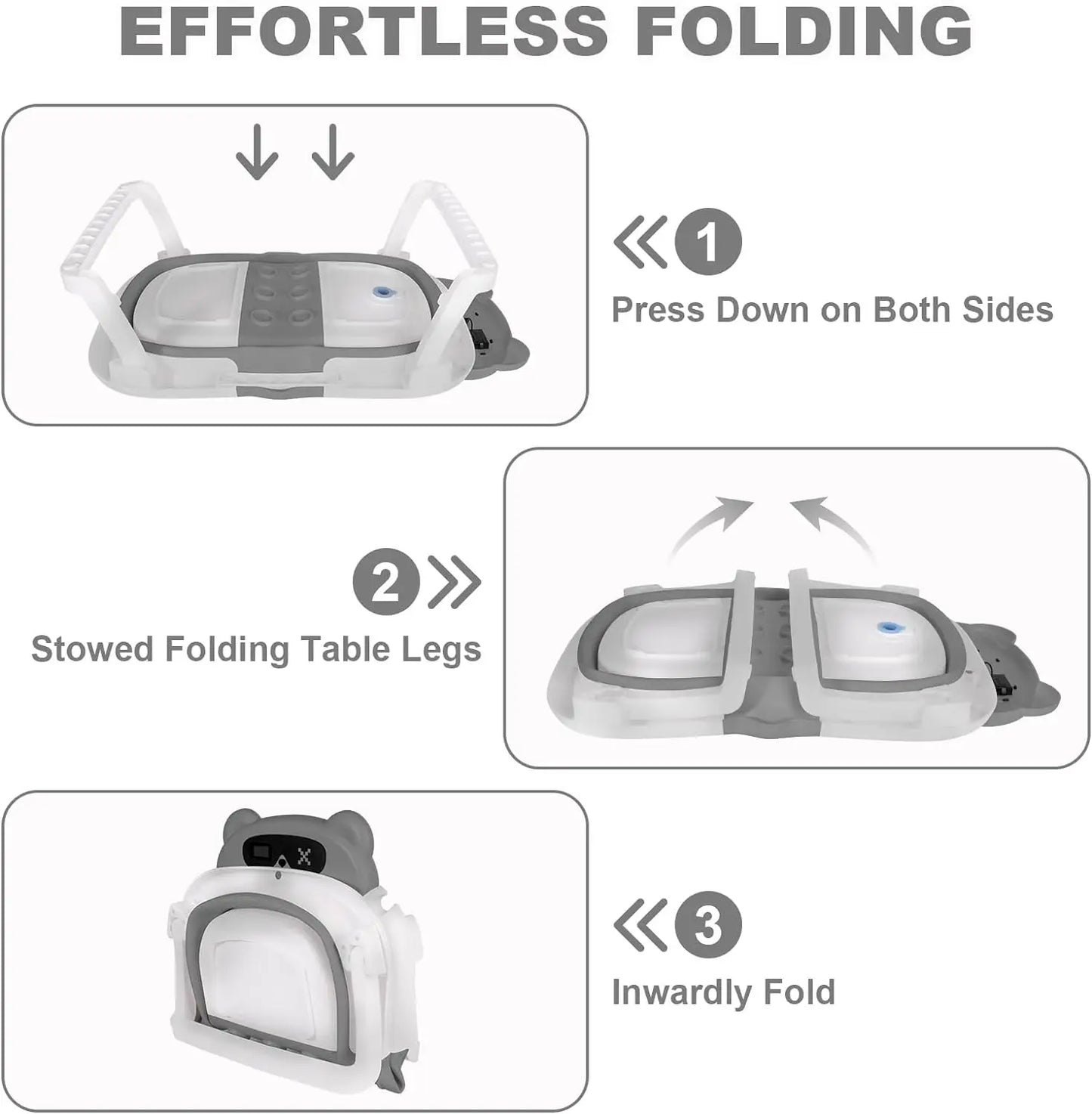 Eco-friendly Baby BathTub with Bath Cushion,Foldable Bathtub Portable with Temperature Indicator Infant Tub for 0-36 Months Baby