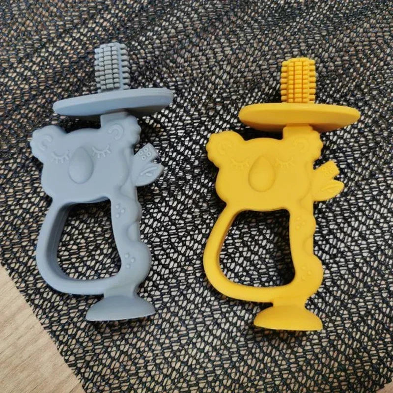 Animal Koala Safe Toddle Teether Chew Toy Teething Ring Infant Baby Silicone Training Toothbrush BPA Free Rodent Baby Accessorie